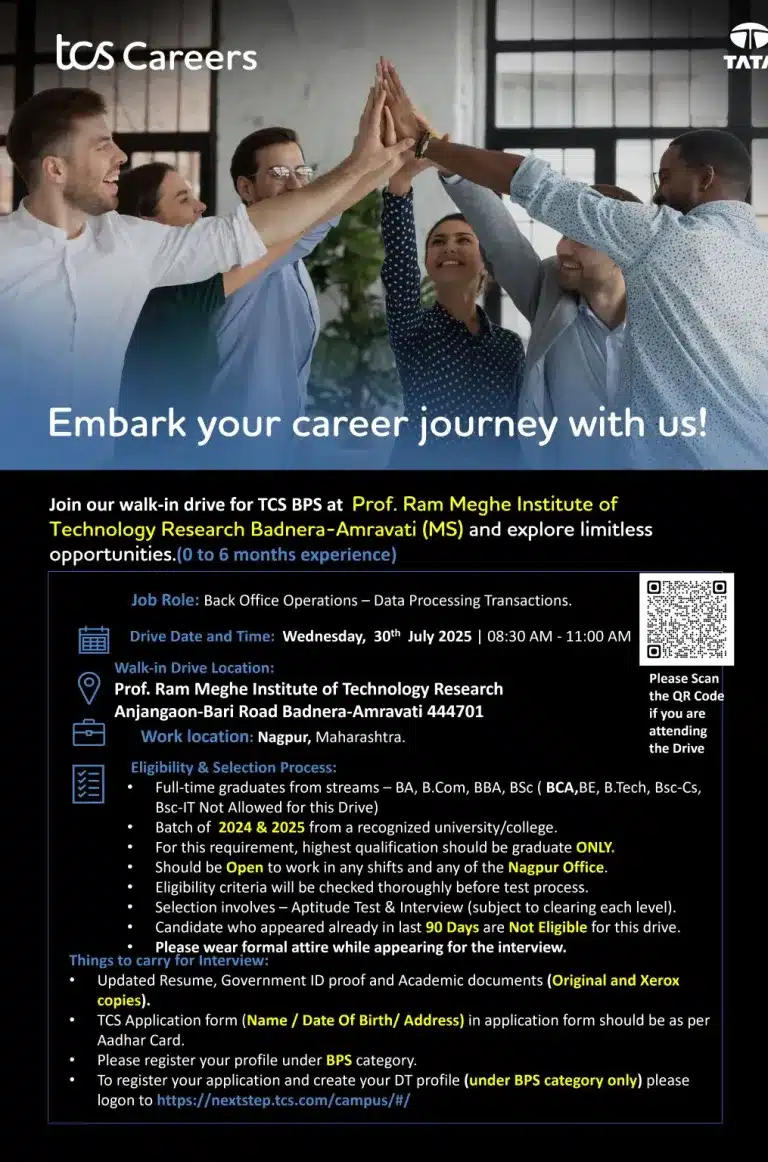 TCS jobs for Freshers