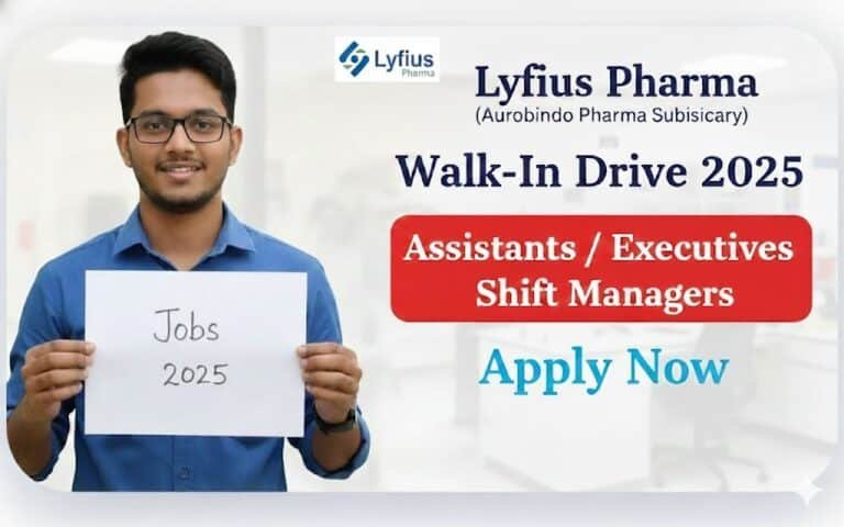 Lyfius Pharma Assistants/Executives/Shift Managers