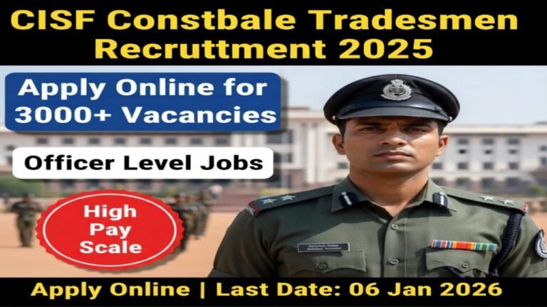 CISF Constable Tradesmen Recruitment 2025