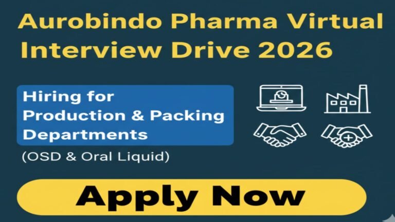 Aurobindo Walk-In Interview 2026