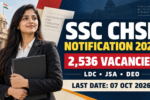 SSC CHSL Notification 2026 for 2536 LDC JSA and DEO vacancies