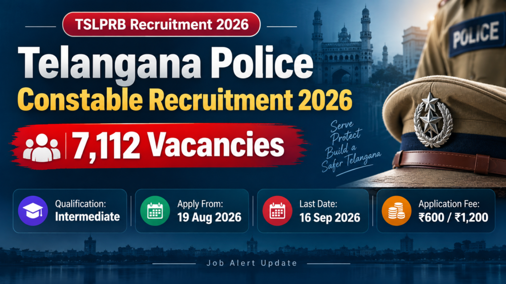 Telangana Police Constable Recruitment 2026 7112 Vacancies